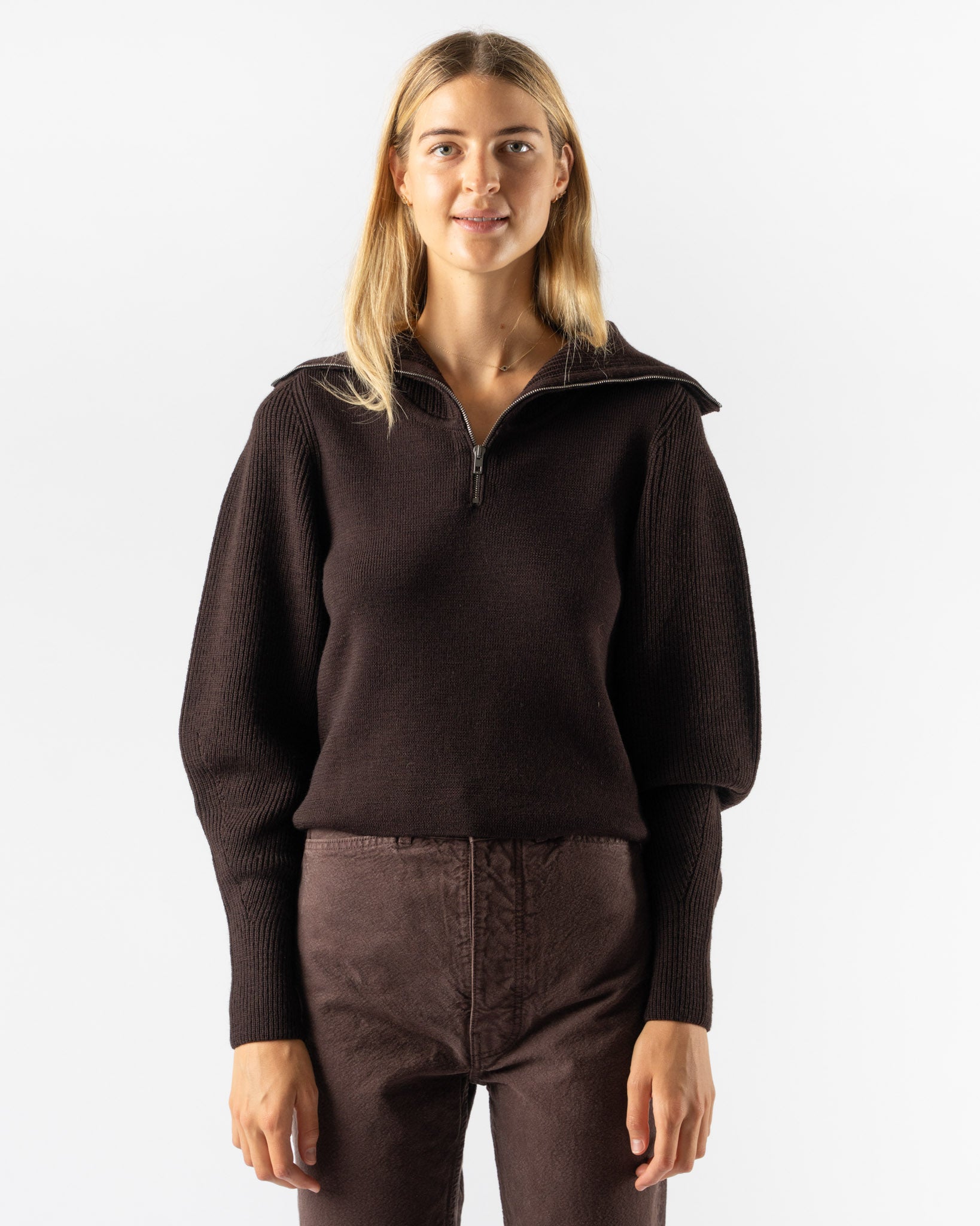 Lemaire Aubergine Zipped Sweater