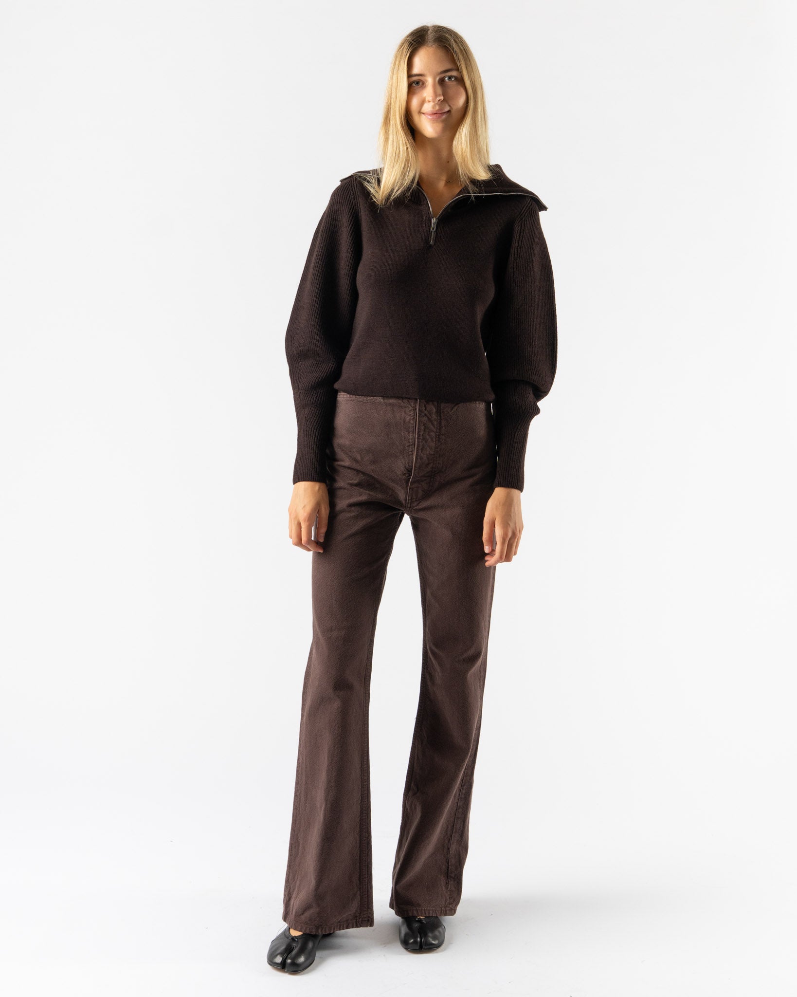 Lemaire Aubergine Zipped Sweater