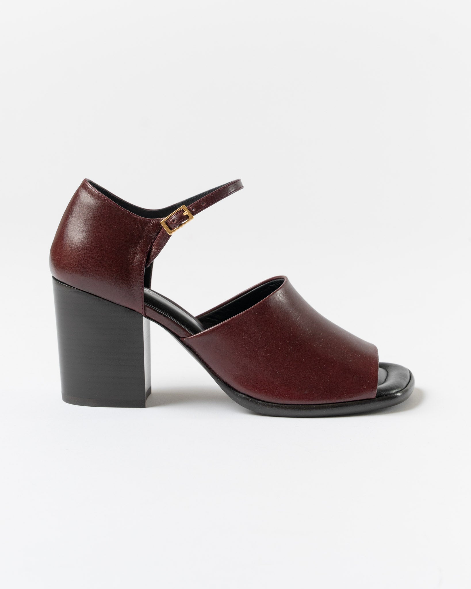 Lemaire Square Heeled Sandals in Chianti