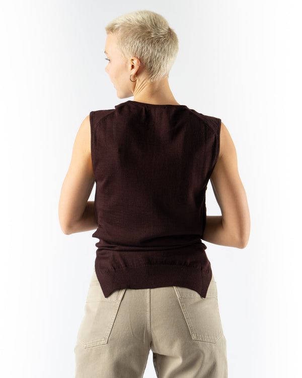 Lemaire Trompe L'Oeil Sleeveless Top in Dark Plum