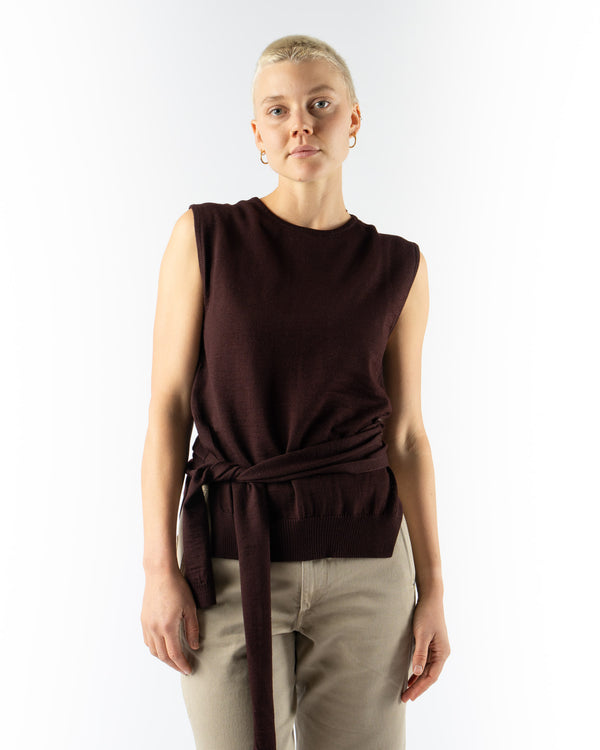 Lemaire Trompe L'Oeil Sleeveless Top in Dark Plum