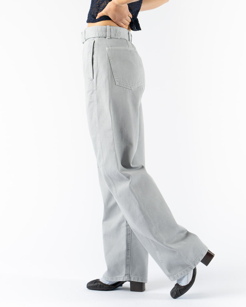 Lemaire Twisted Belted Pants in Snowy Blue Grey