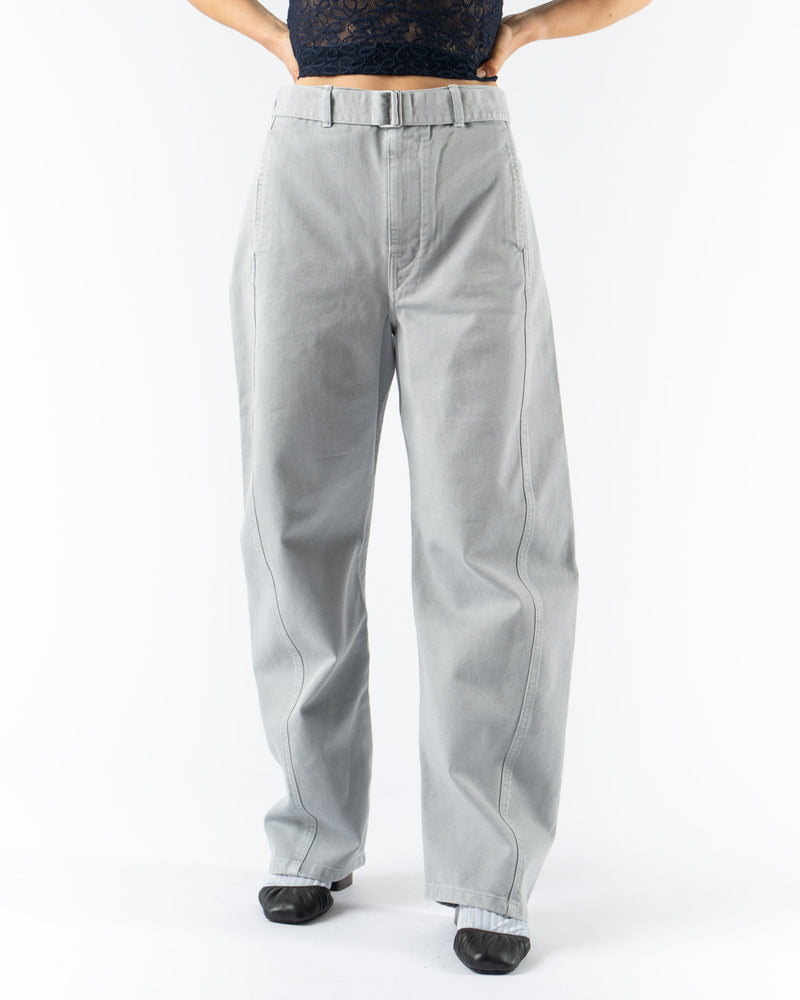 Lemaire Twisted Belted Pants in Snowy Blue Grey