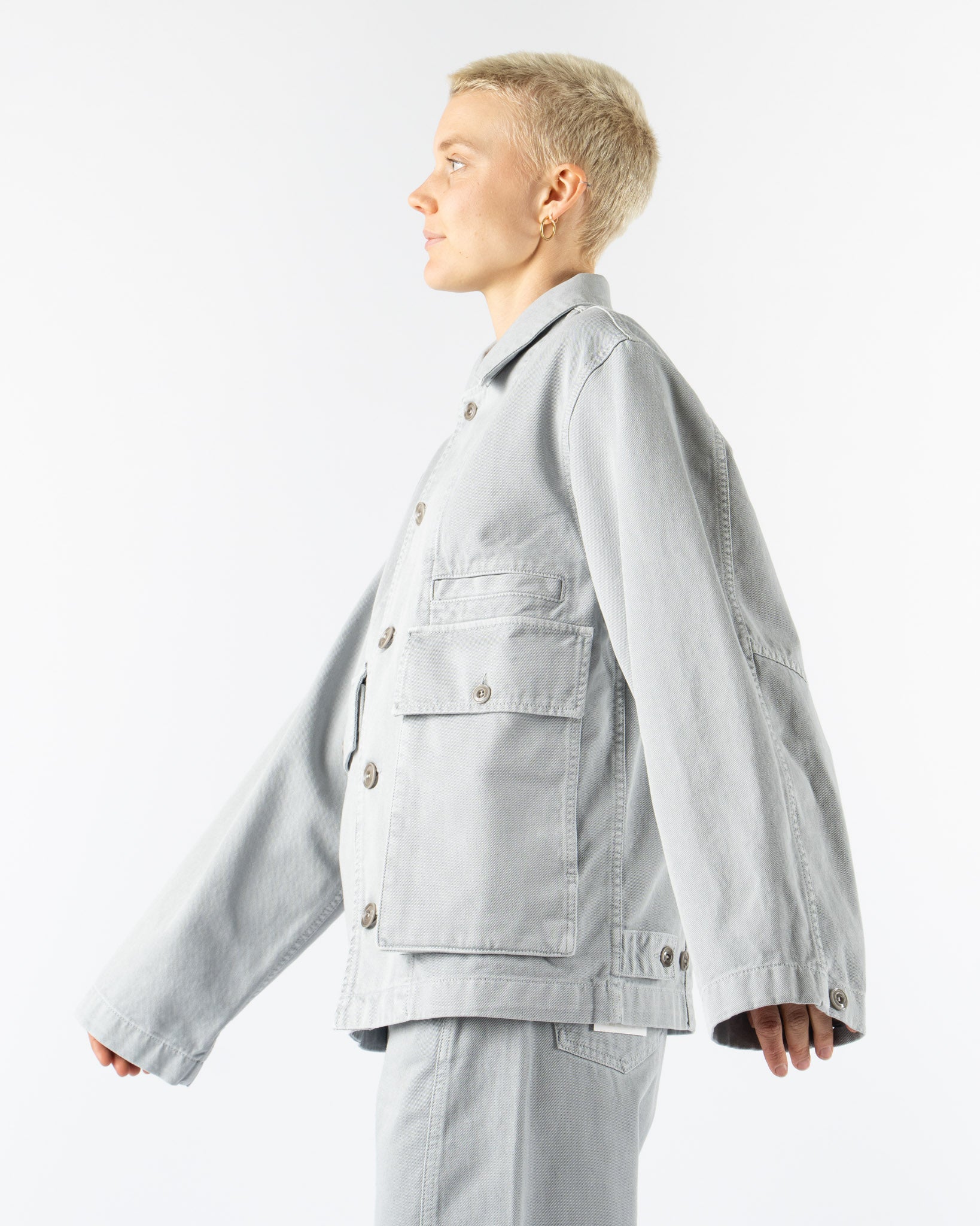 Lemaire Boxy Jacket in Snowy Blue Grey