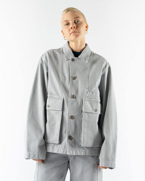 Lemaire Boxy Jacket in Snowy Blue Grey Curated at Jake and Jones