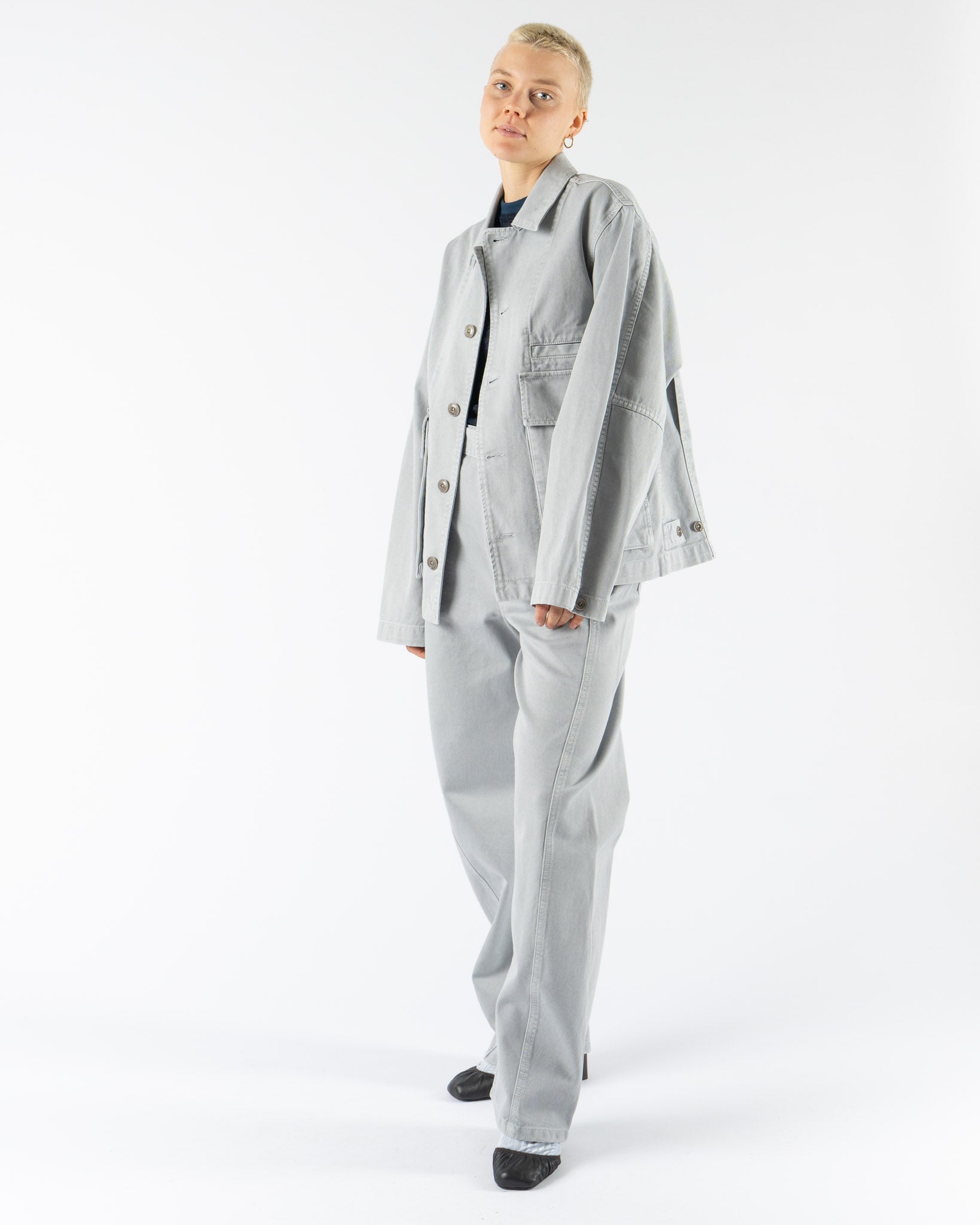 Lemaire Boxy Jacket in Snowy Blue Grey