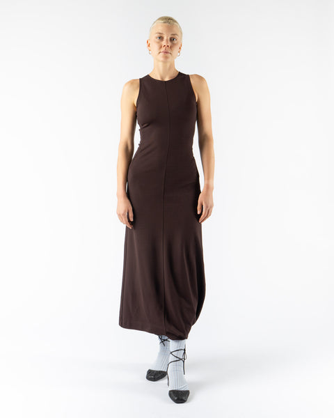 Lemaire Twisted Hem Dress in Dark Cherry Curated at Jake and Jones