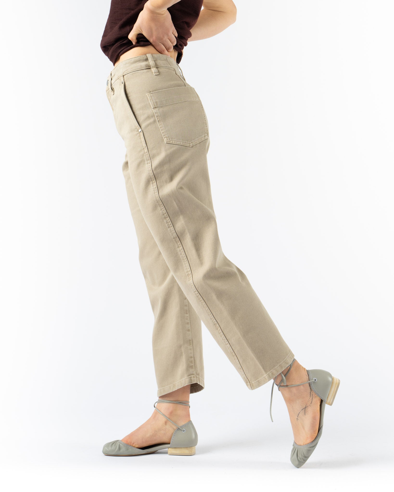 Lemaire Twisted Pants in Natural Beige Curated at Jake and Jones