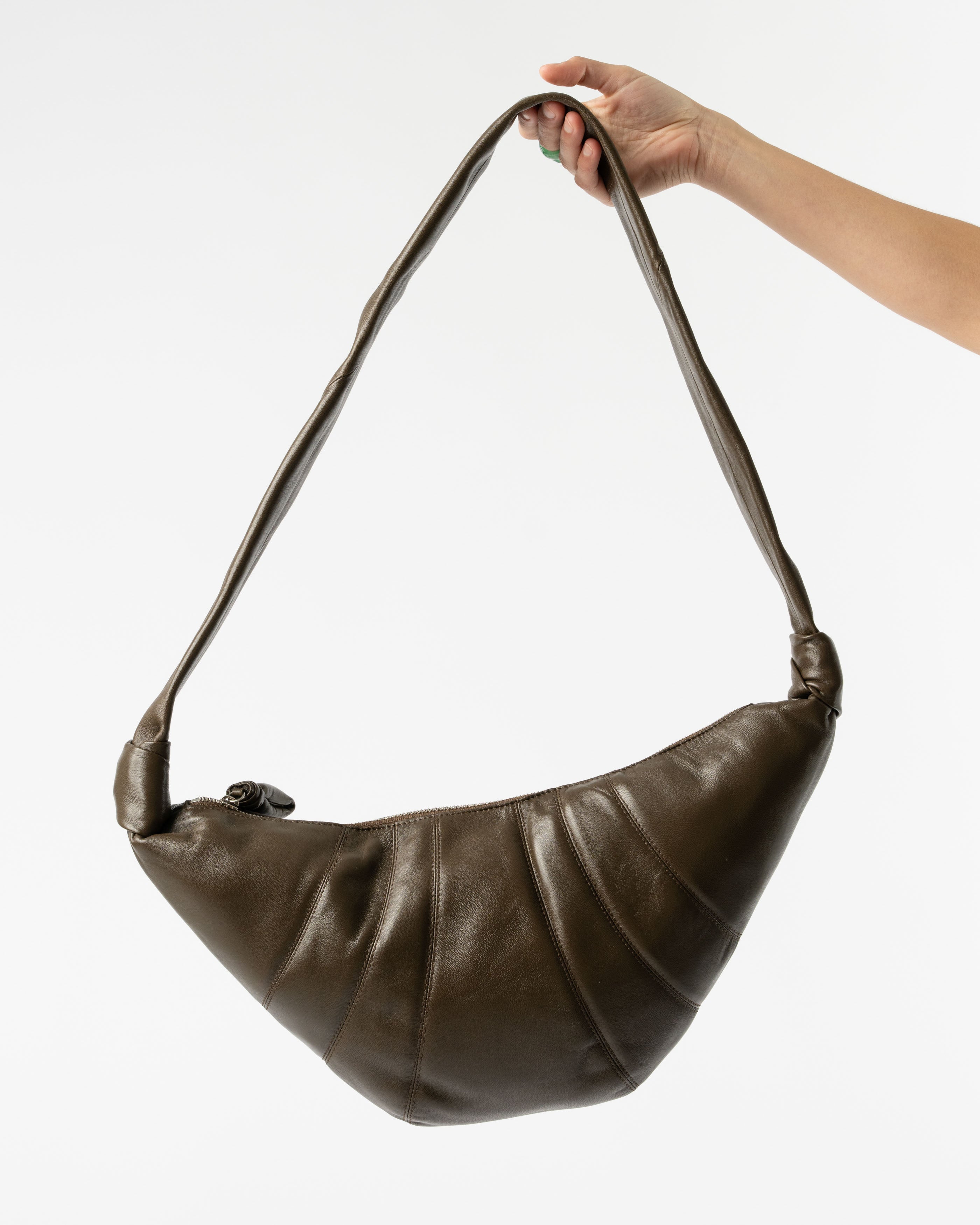 Lemaire Medium Croissant Bag in Dark Tobacco