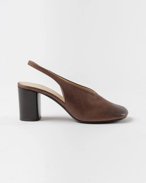Lemaire Glove Slingback 80 in Washed Dark Brown Curated at Jake