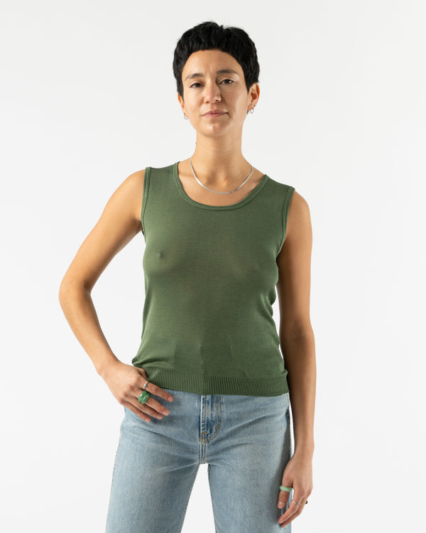 Lemaire Seamless Sleeveless Sweater in Smoky Green