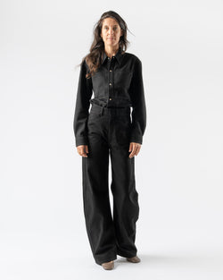 Lemaire High Waisted Curved Pants in Black