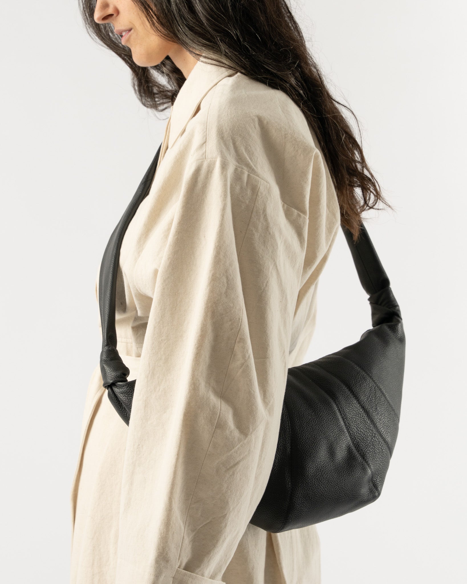 Lemaire Medium Croissant Bag in Black