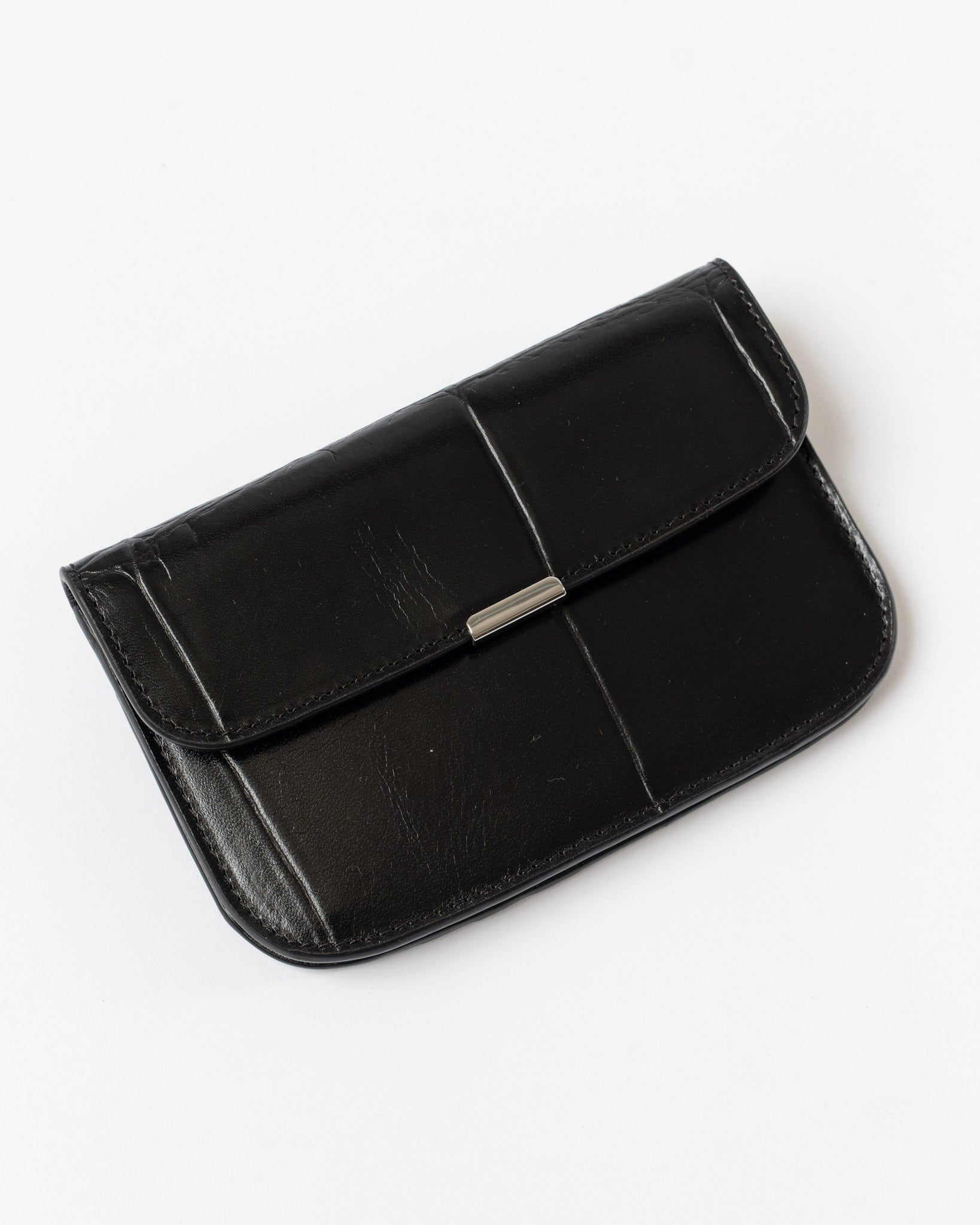 Lemaire Soft Tab Card Holder Coin Purse in Espresso