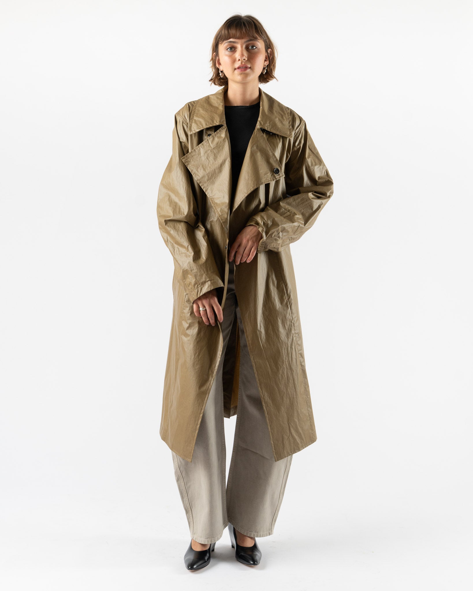 Lemaire Light Wrap Coat in Khaki
