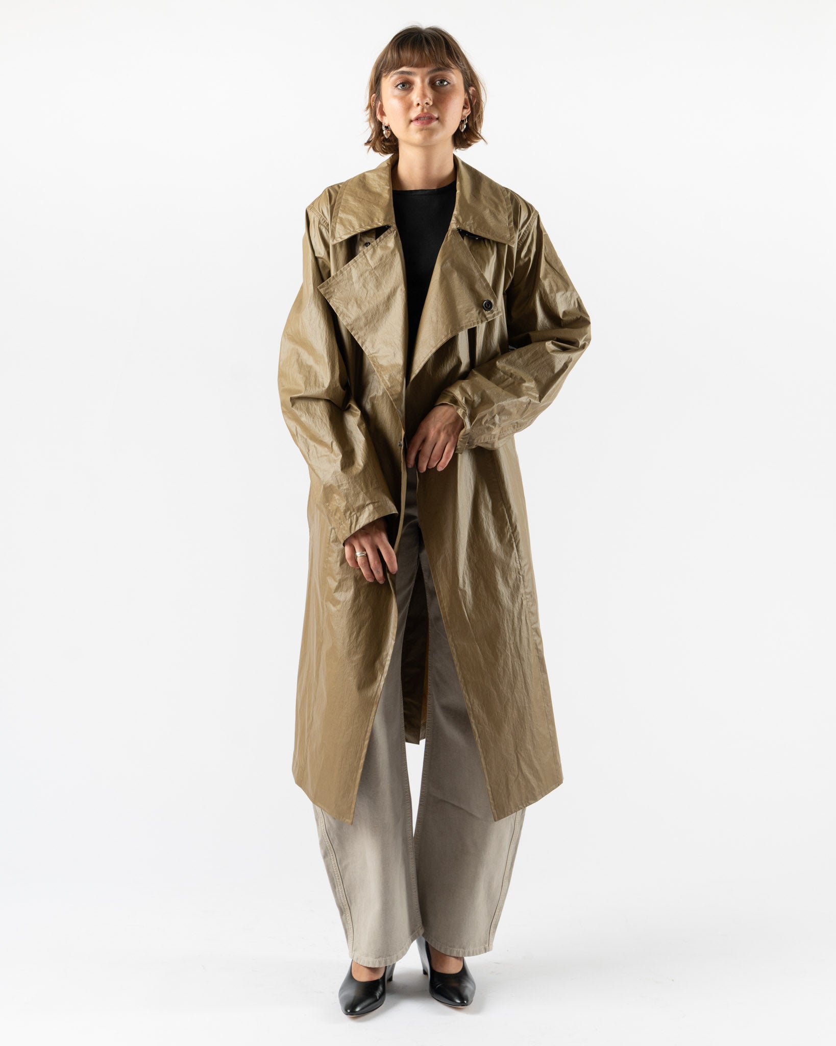 Lemaire Light Wrap Coat in Khaki