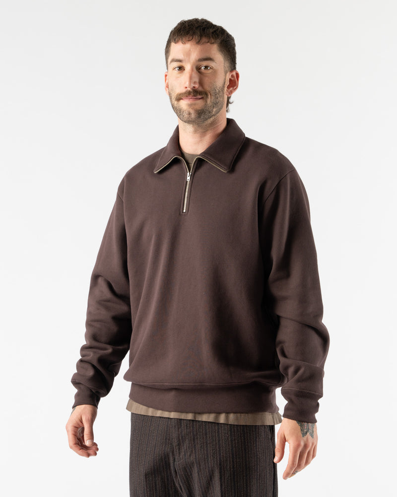 Lady White Co. Quarter Zip Sweatshirt in Black Olive