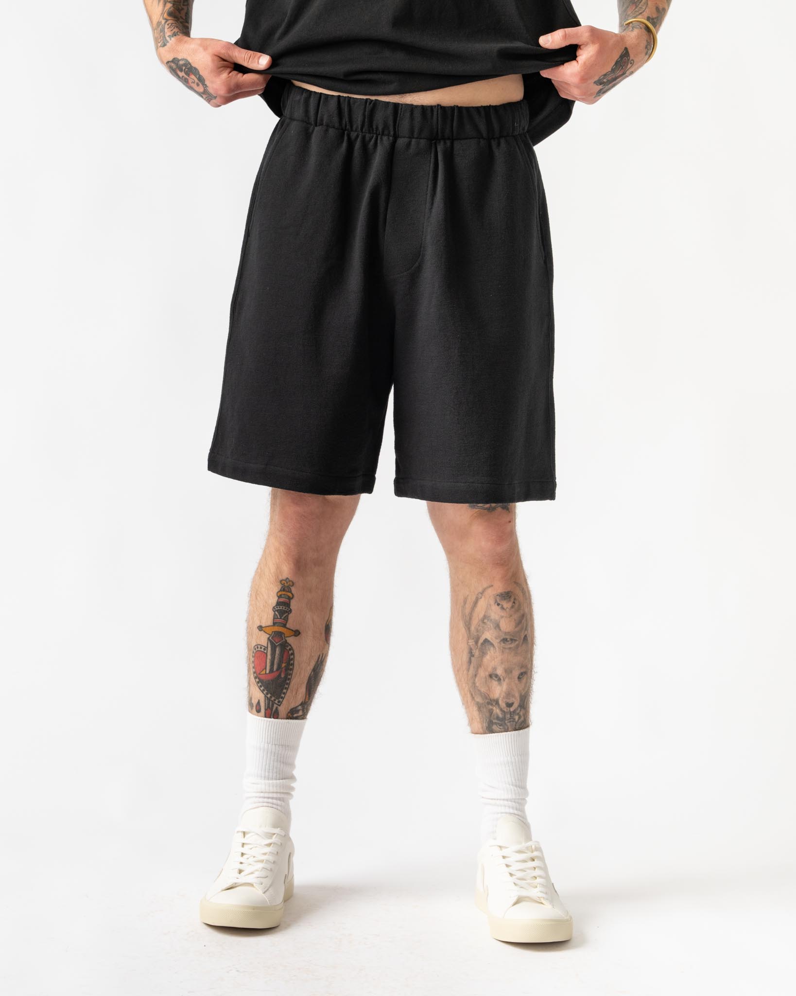 Lady White Co. LW1877TEX Textured Lounge Short in Black