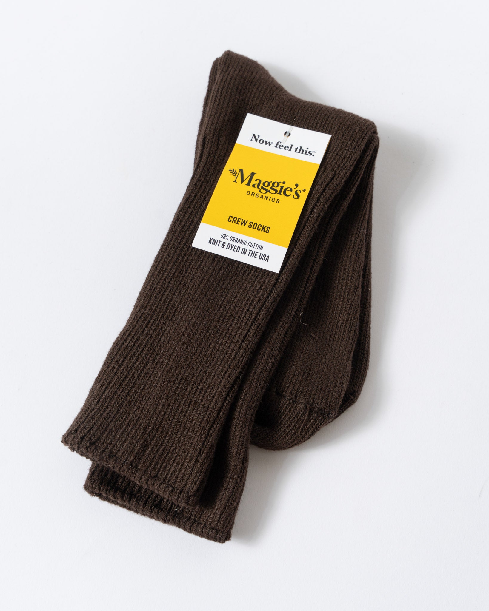 Maggie's Organics Cotton Classic Crew Socks in Chocolate