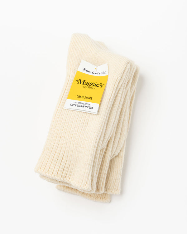 Maggie's Organics Tri-Pack Natural Cotton Classic Crew Socks