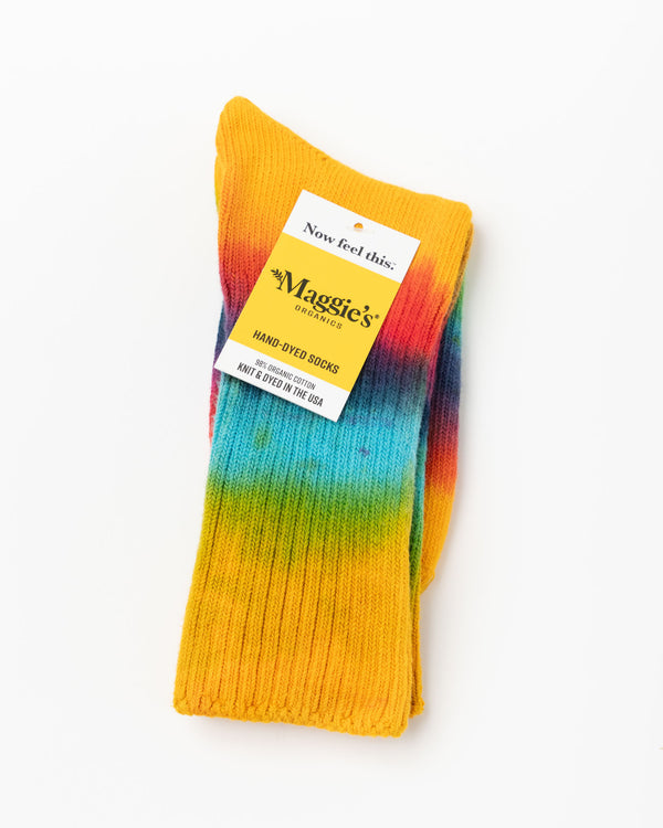 Maggie's Organics Bold Tie Dye Crew Socks