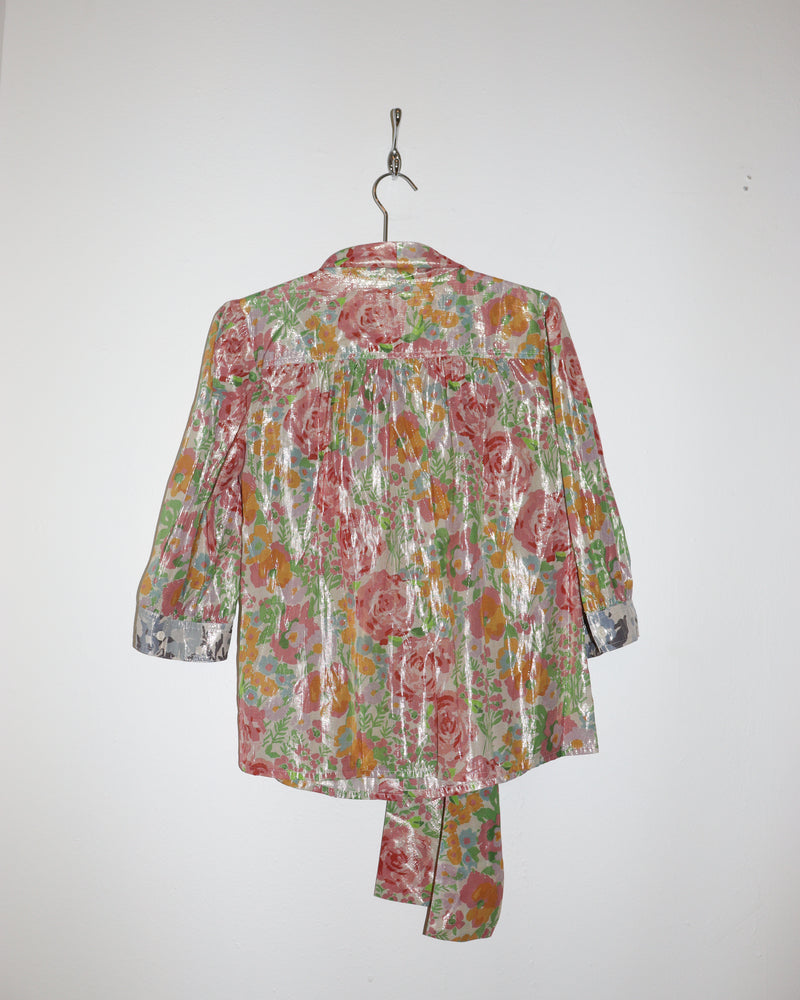 Pre-owned: Manoush Floral Blouse with Tie