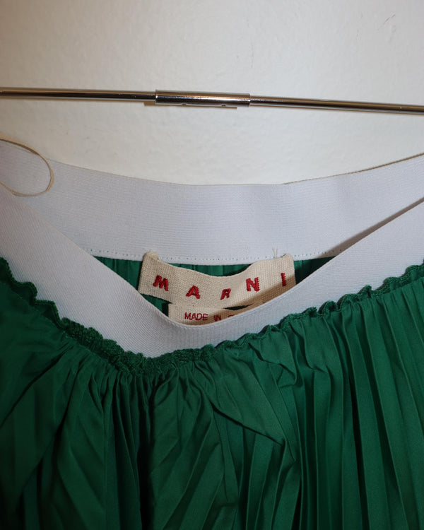 Pre-owned: Marni A-Line Skirt in Green