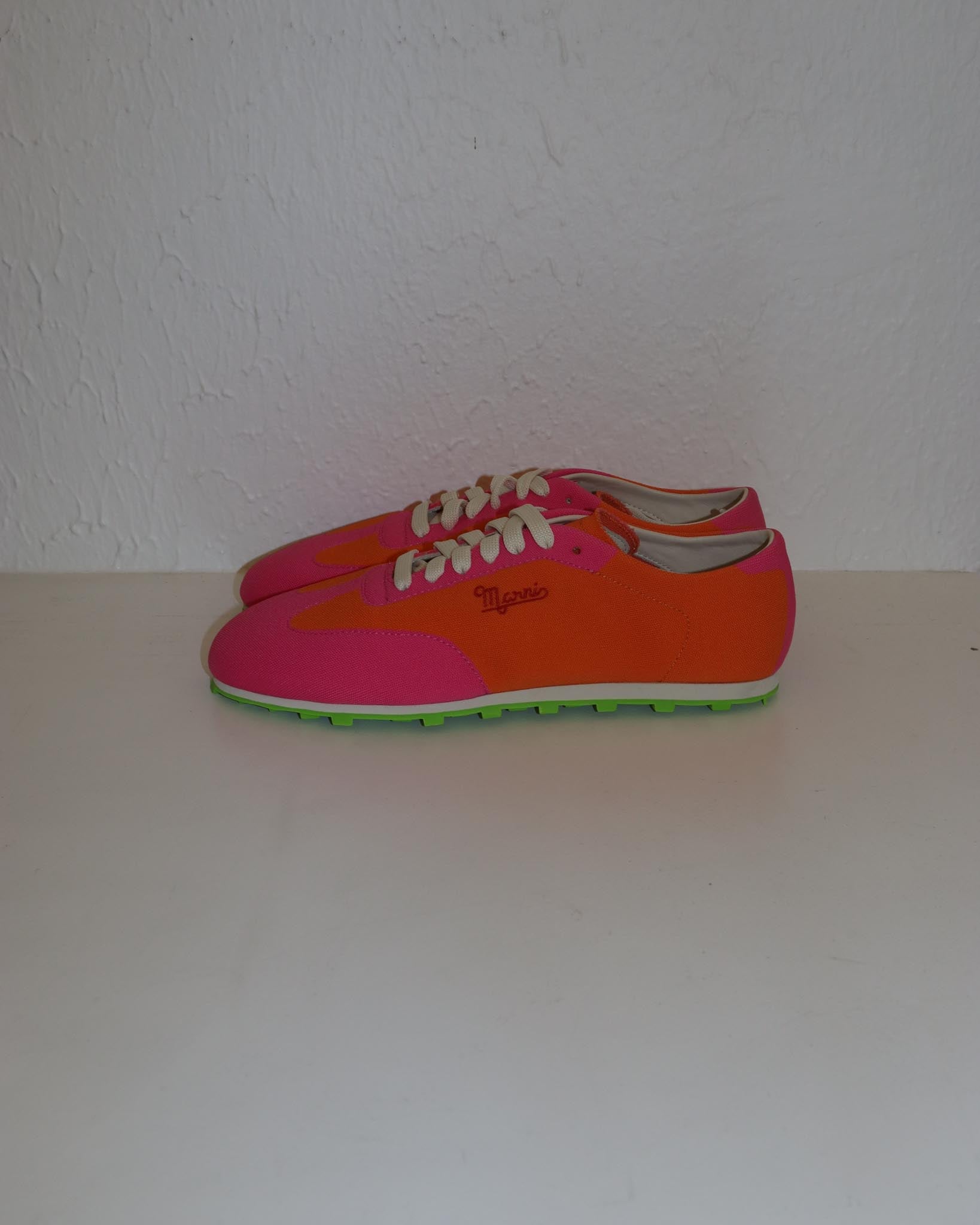 Pre-owned: Marni Canvas Colorblock Pattern Sneakers