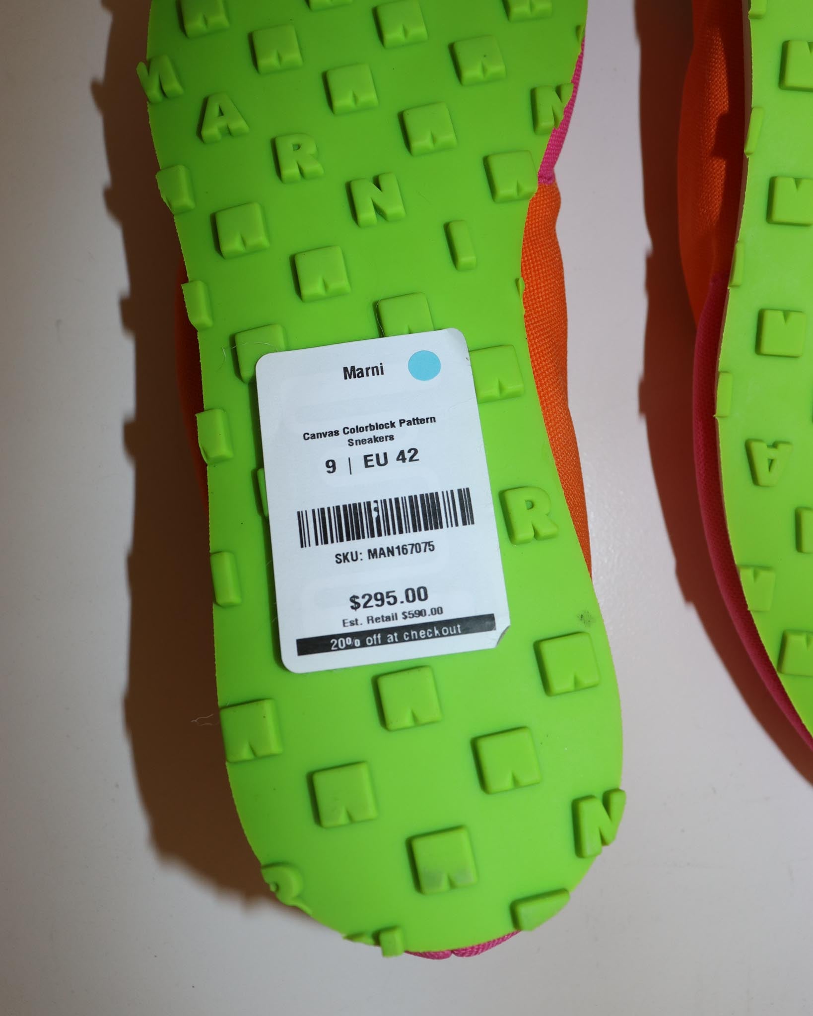 Pre-owned: Marni Canvas Colorblock Pattern Sneakers