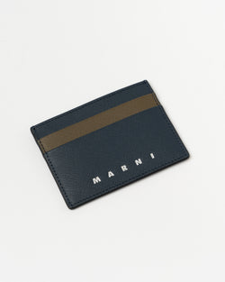 Marni Credit Card Holder in Night Blue/Dusty Olive