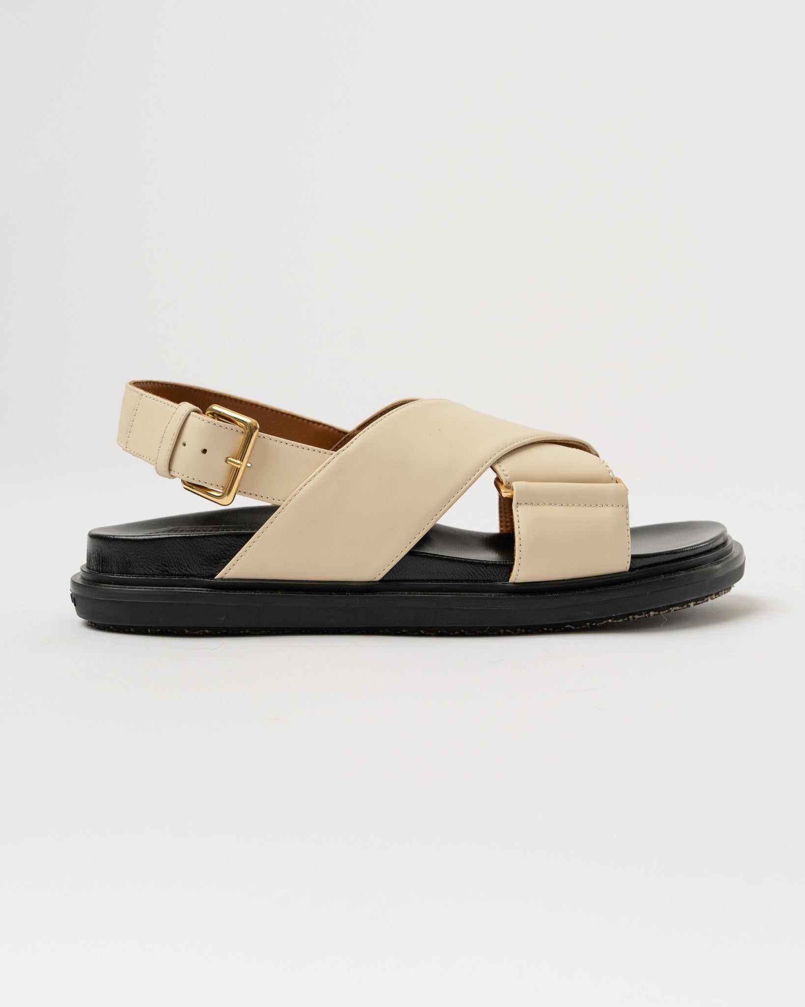 Marni Fussbett Criss Cross Sandal in Silk White