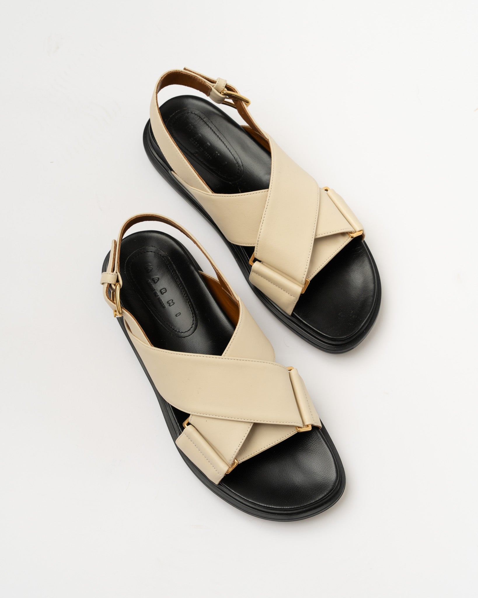 Marni Fussbett Criss Cross Sandal in Silk White