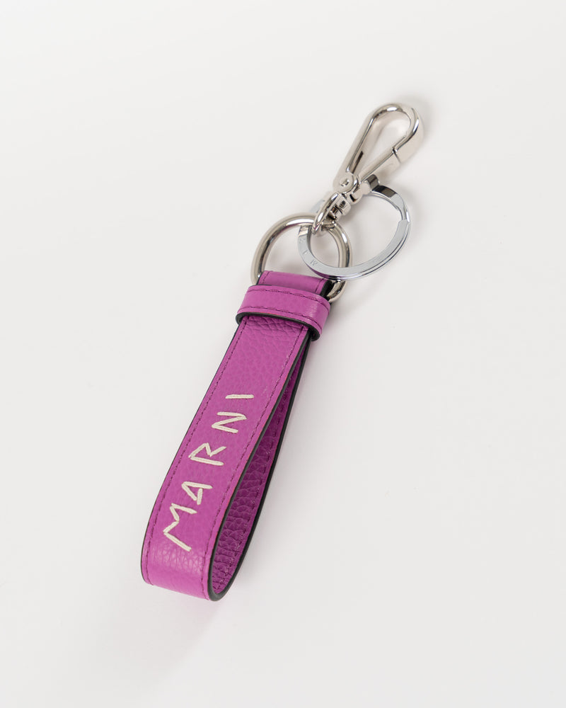 Marni Leather Key Holder in Cassis