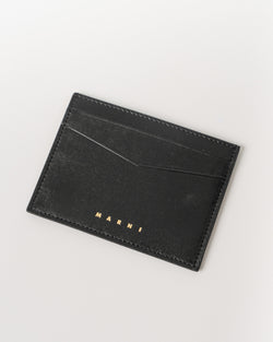 Marni Leather Flat Card Holder in Black