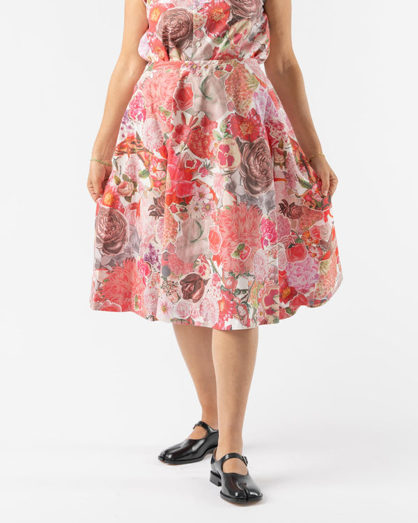Marni Pink Poplin Circle Skirt with Requiem Print