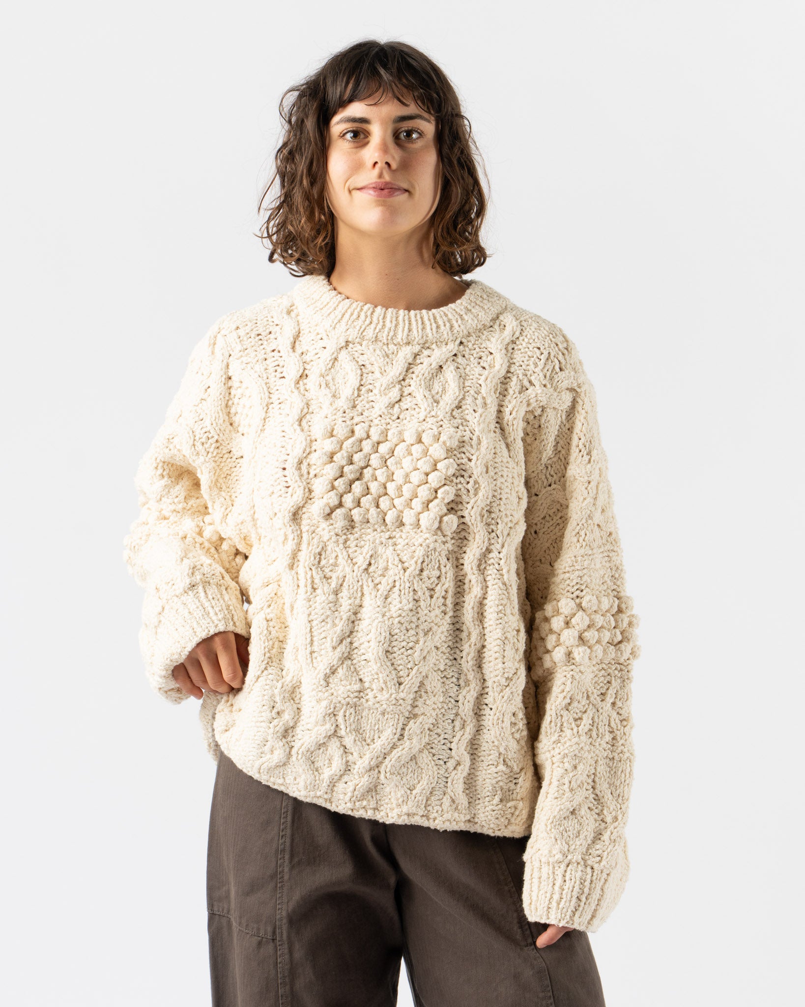 Shaina Mote Patchwork Crewneck in Natural