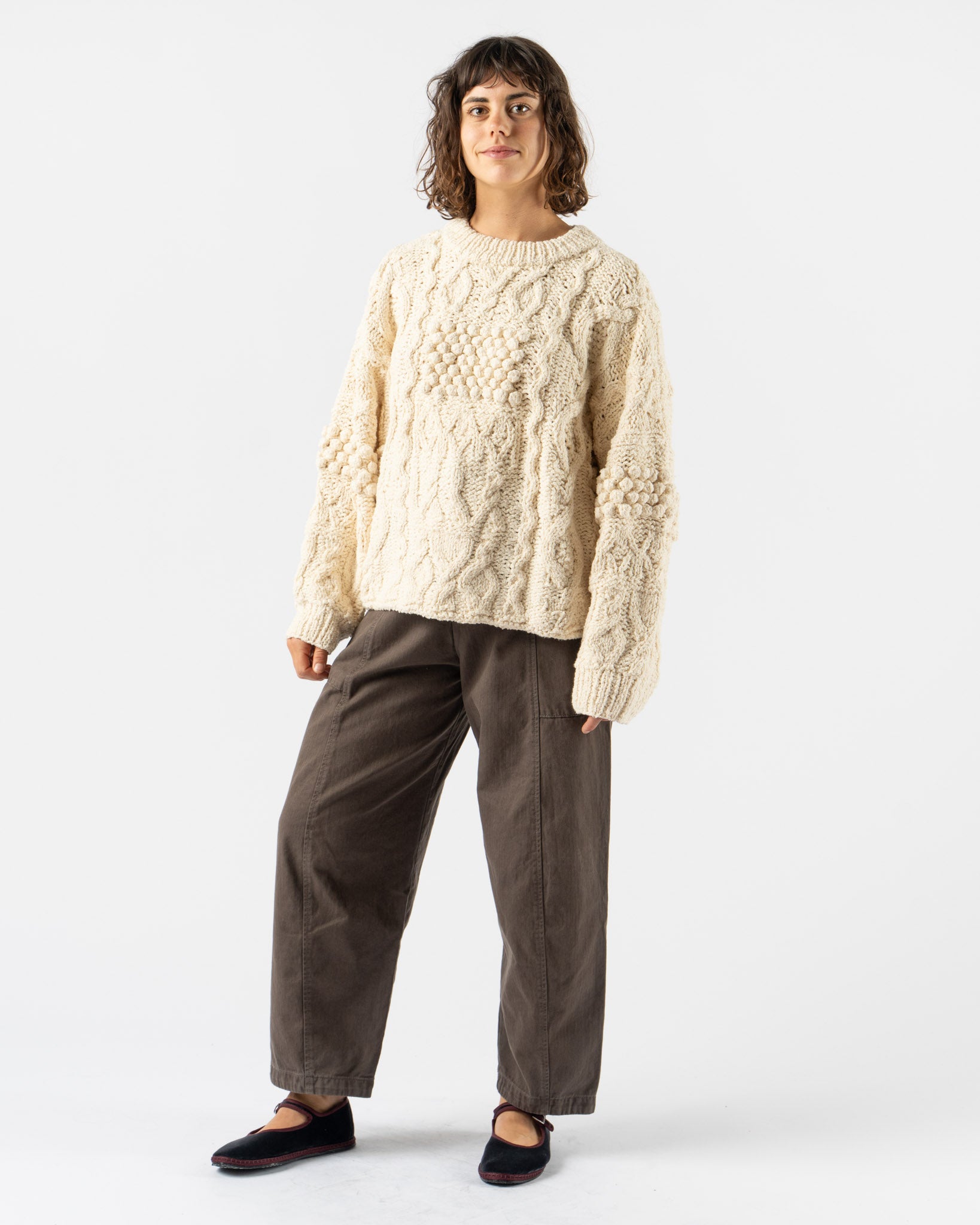 Shaina Mote Patchwork Crewneck in Natural