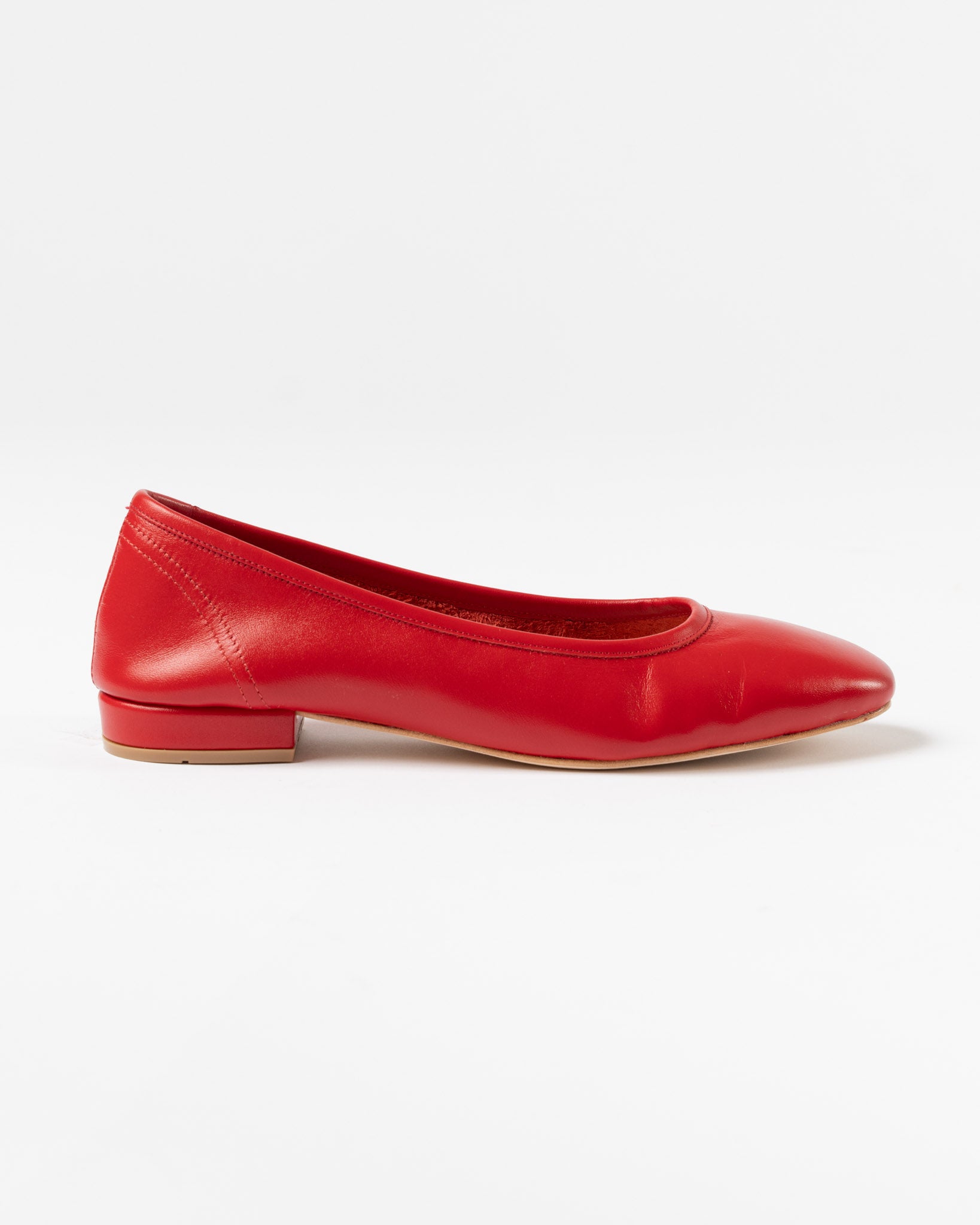 Maryam Nassir Zadeh Serafina Flat Calf Heel in Rosso