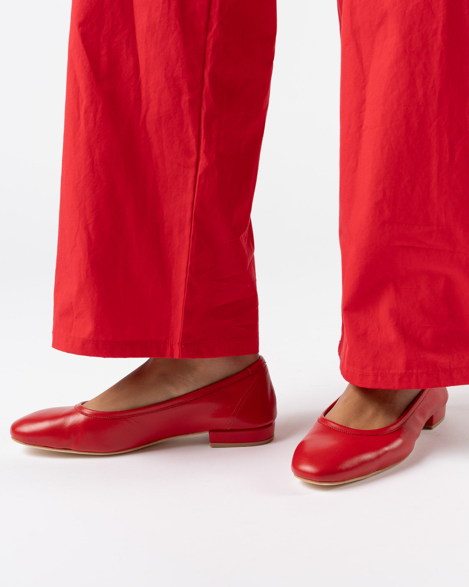Maryam Nassir Zadeh Serafina Flat Calf Heel in Rosso