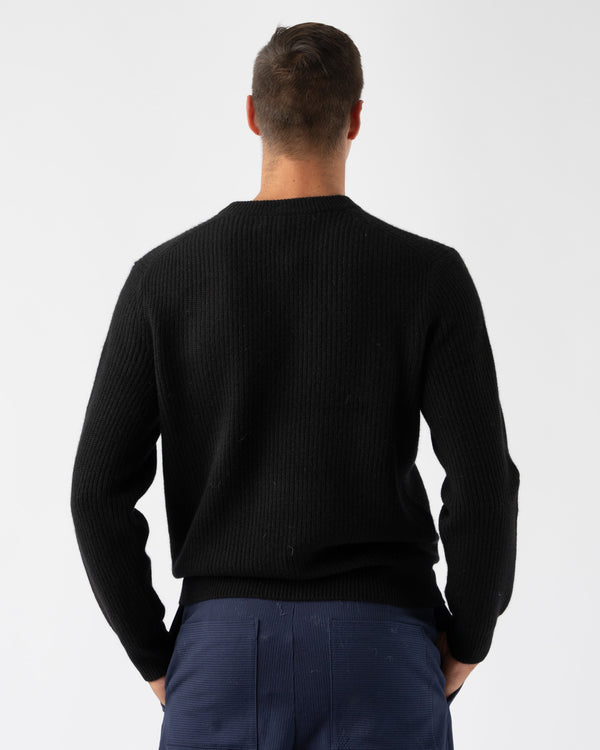Alex Mill Mens Washed Cashmere Jordan Sweater in Black