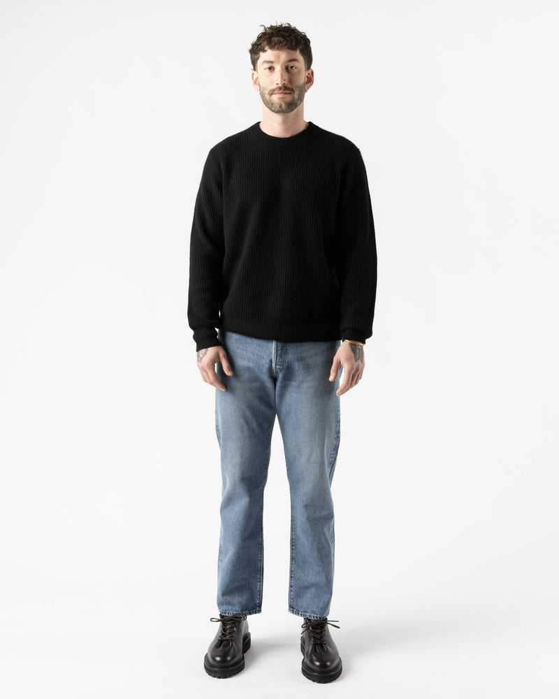 Alex Mill Mens Washed Cashmere Jordan Sweater in Black