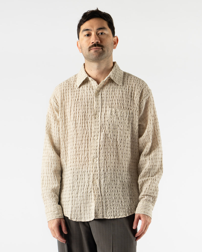 mfpen Executive Shirt in Beige Structure Check