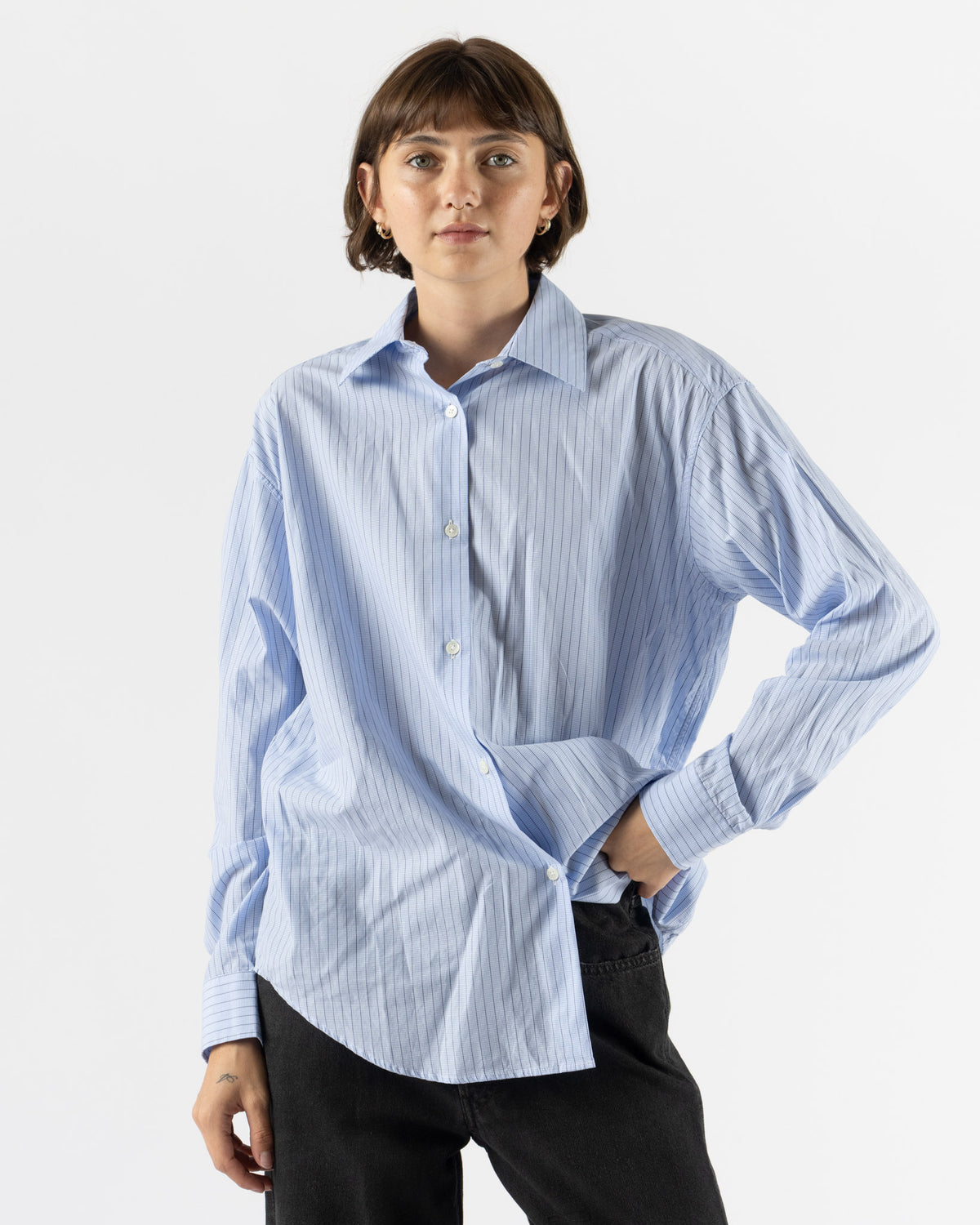 mfpen Womens Generous Shirt in Assistant Stripe