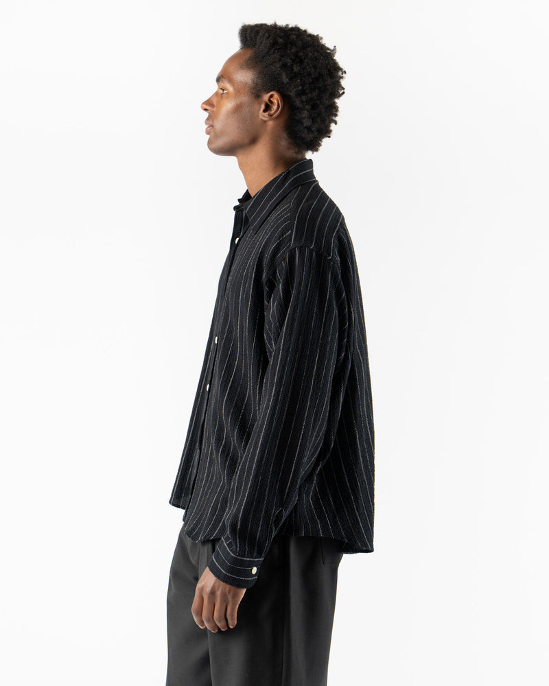 mfpen Vacation Shirt in Black Textured Stripe