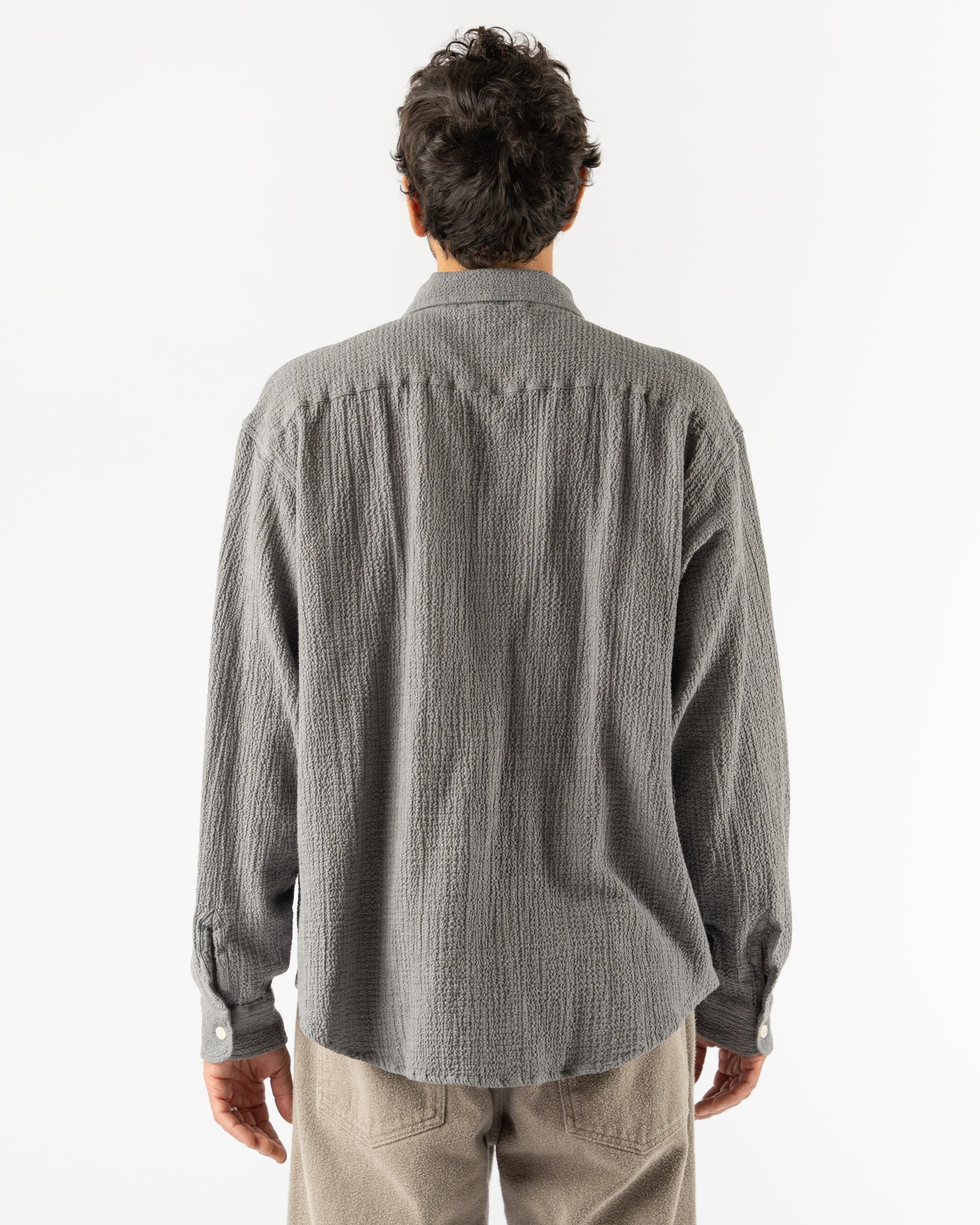 mfpen Vacation Shirt in Pavement Grey Seersucker