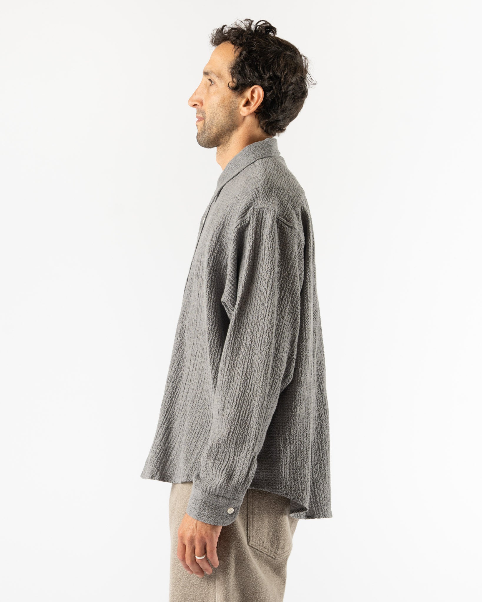 mfpen Vacation Shirt in Pavement Grey Seersucker