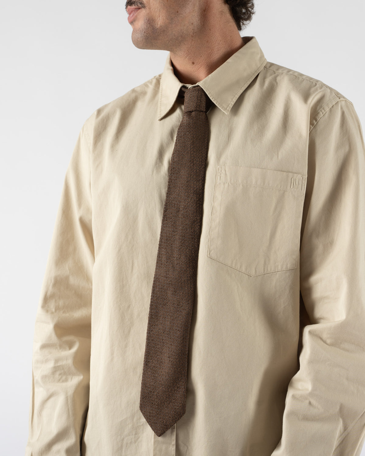 mfpen Formal Tie in Grid Brown