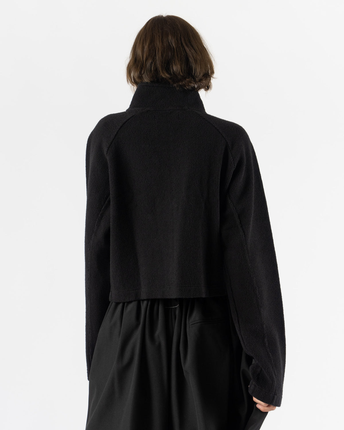 mfpen Cropped Leisure Zip Up in Black