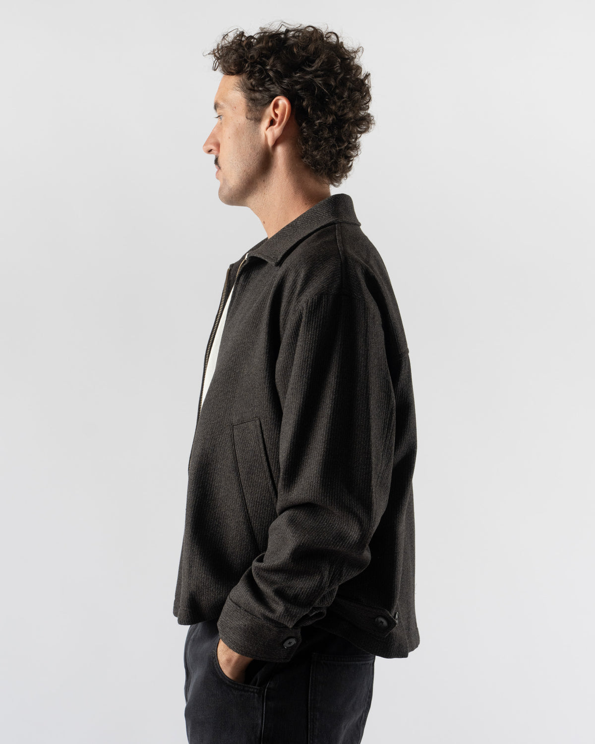 mfpen Mail Jacket in Brown Melange Stripe