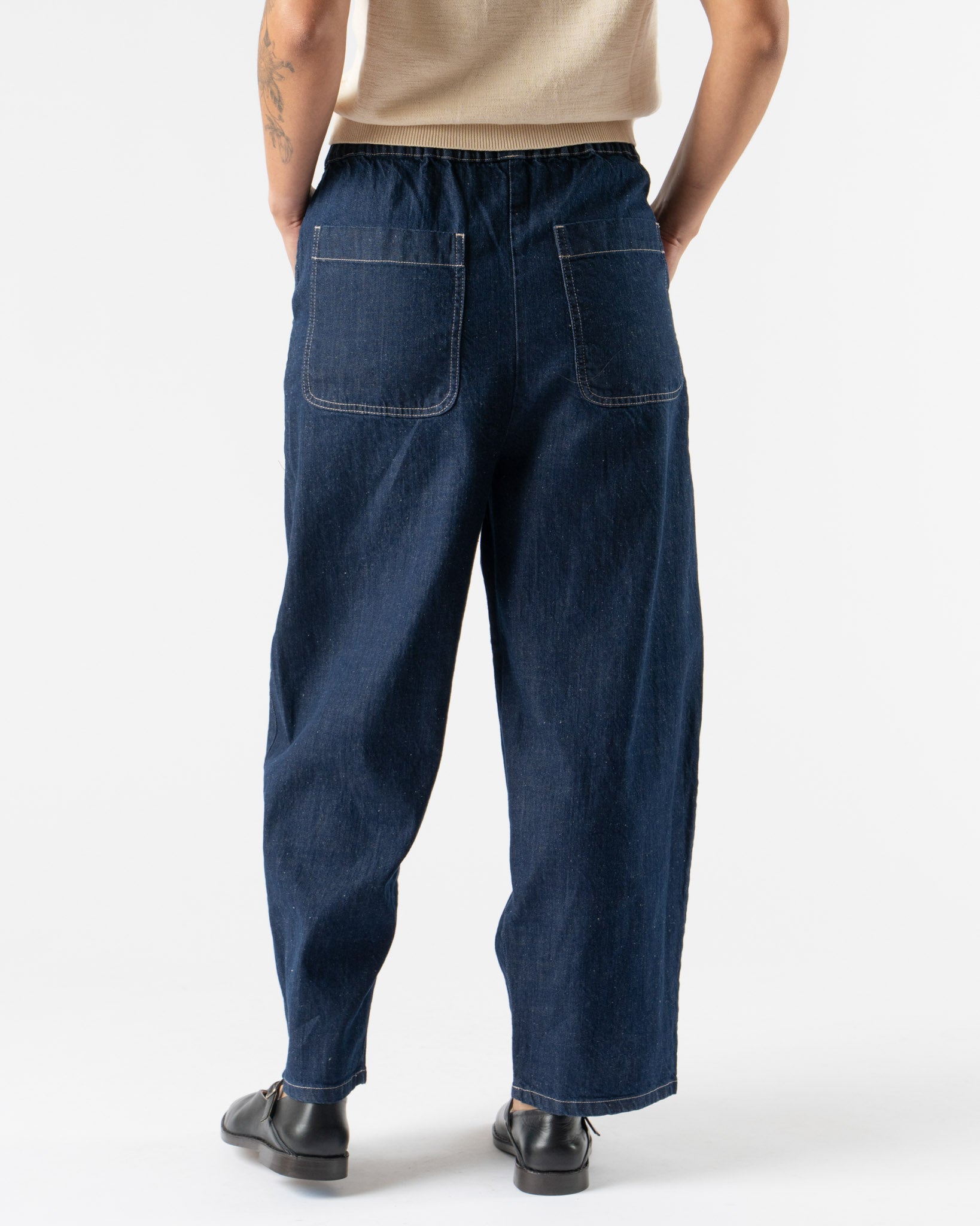 Micaela Greg Barrel Pant in Dark Indigo